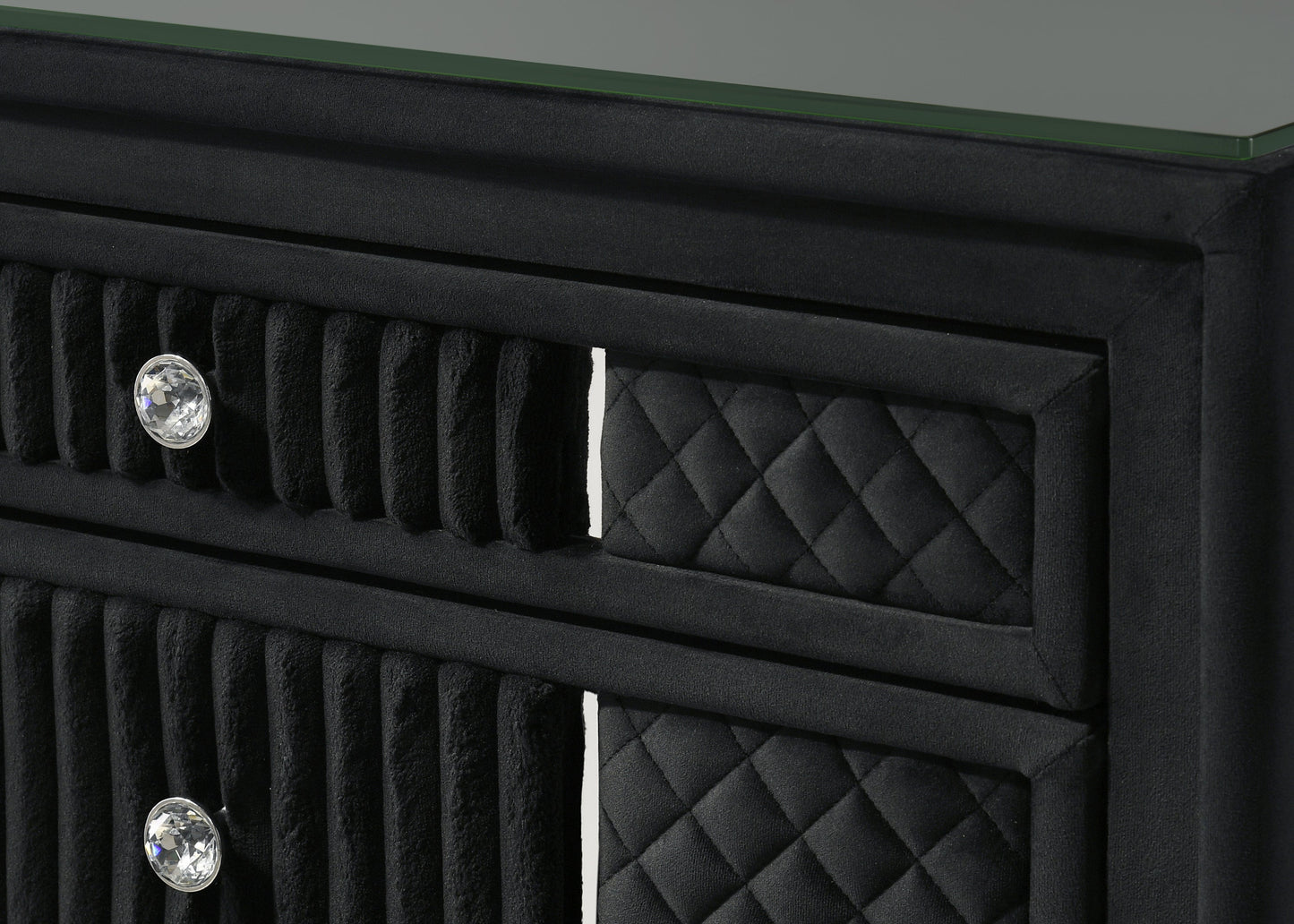 Armany Black Velvet Upholstered Bedroom Set B2300