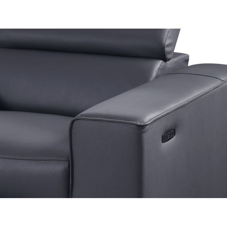 Picasso Dark Grey 2-POWER  Leather Match 6pc Sectional  MI631