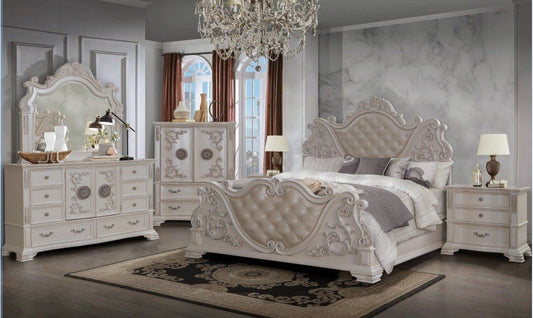 Santa Monica Pearl White Luxury Bedroom Set
