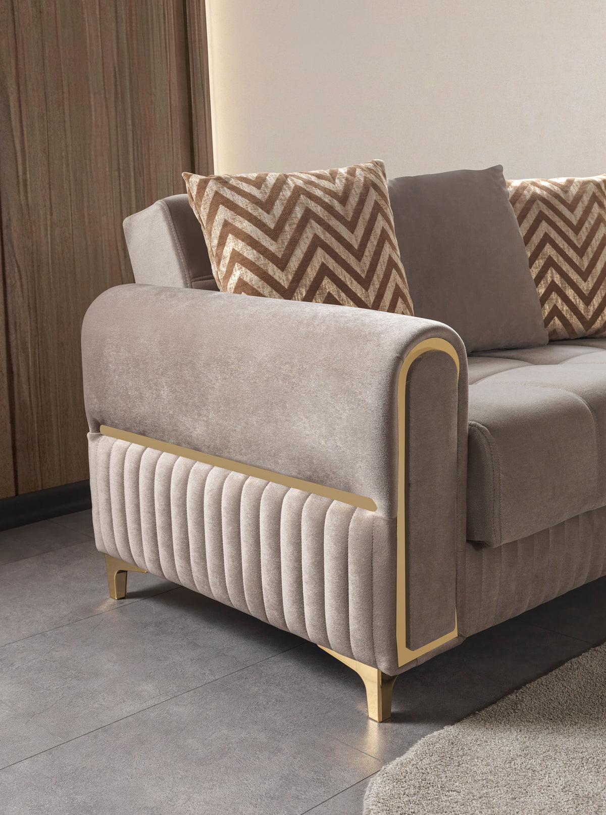 Sandra Coffee Velvet Sofa 88" & Loveseat 64"