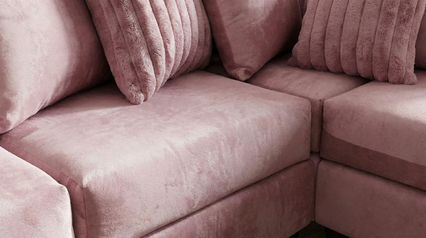 Kora Pink Fabric Sectional S325