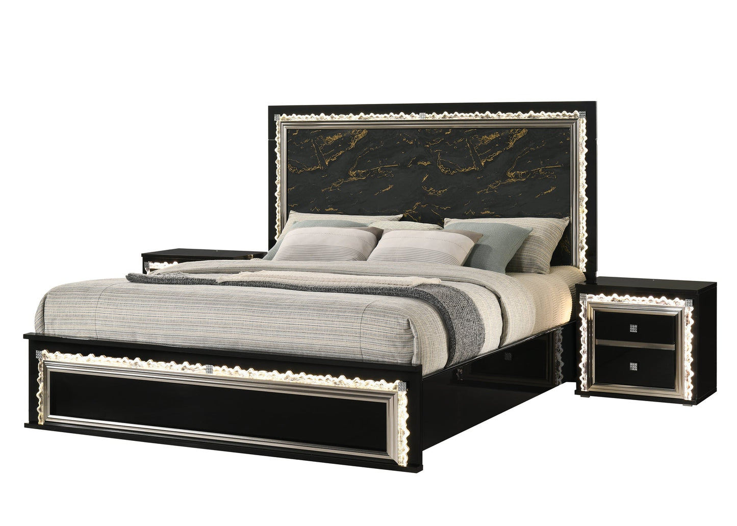 Marco Black LED Bedroom Set  B30