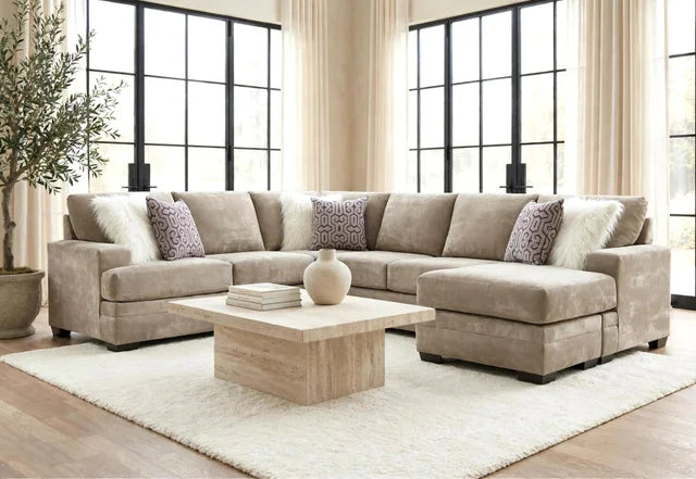 2760-06 Heart Cement Fabric Reversible Sectional