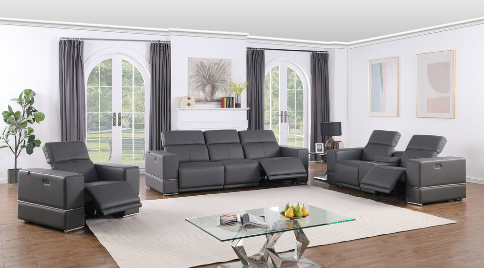 Franco Dark Grey POWER  Reclining Living Room Set MI-1122