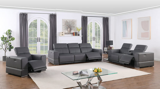 Franco Dark Grey POWER  Reclining Living Room Set MI-1122