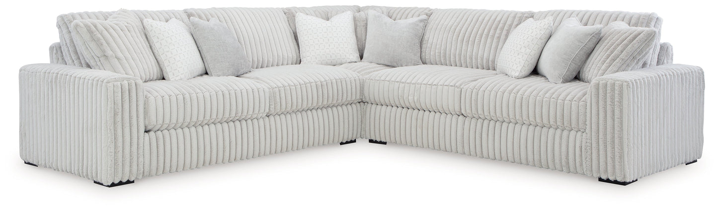 Stupendous Alloy 3pc Sectional with Ottoman