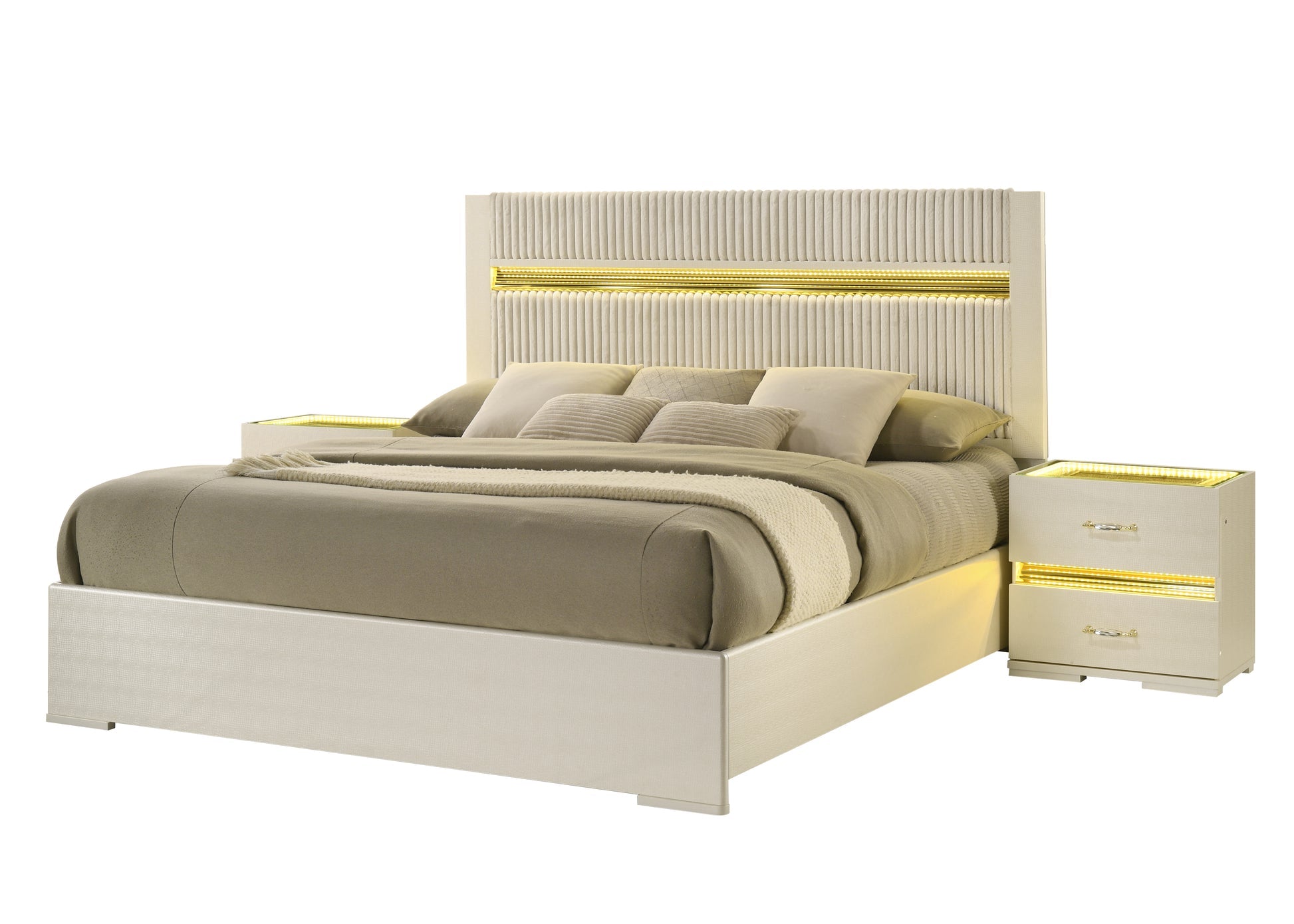 Brillia Gold LED Panel Bedroom Set  B34 - Harwin Furniture