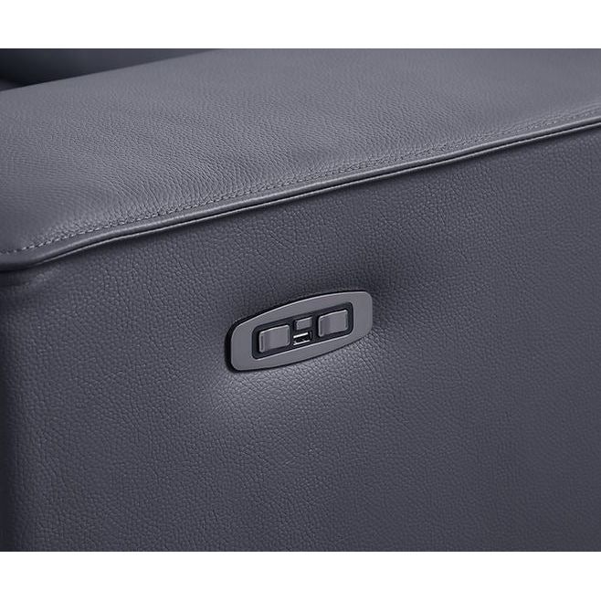 Picasso Dark Grey 3-POWER  Leather Match 7pc Sectional  MI631