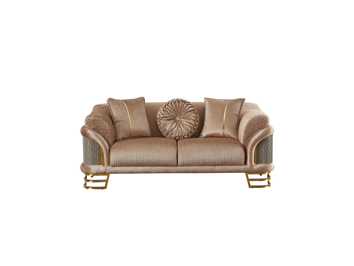 Versace 3-pieces (Sofa & Loveseat & Chair) Livingroom Set Beige
