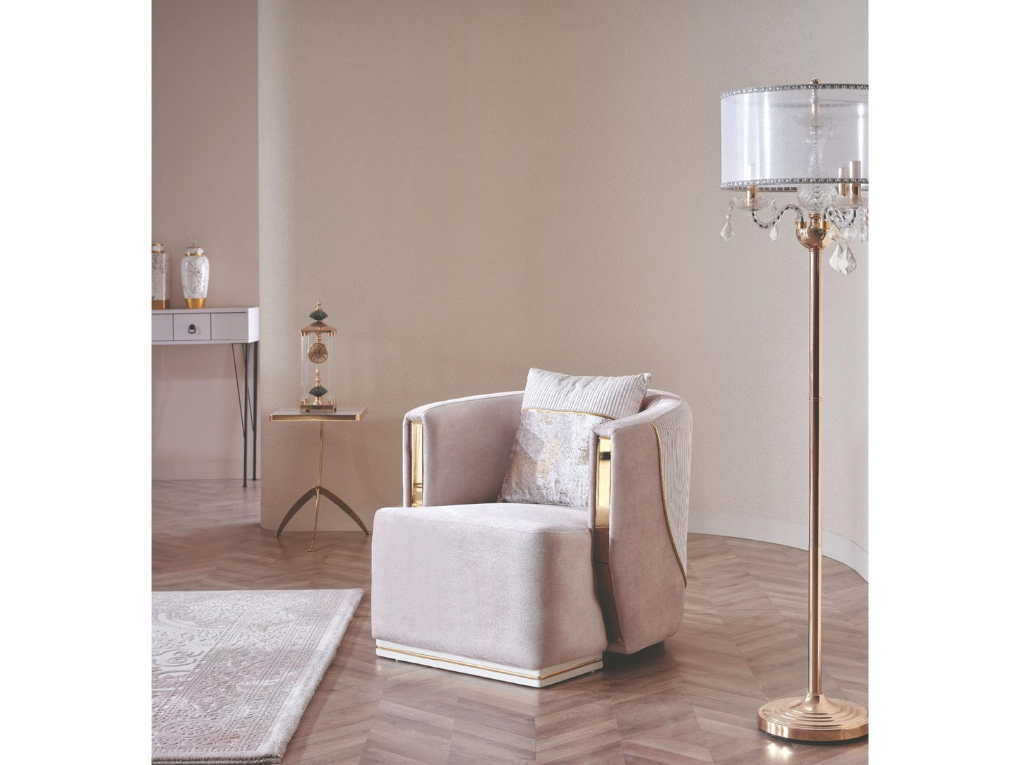 Munich 3-pieces (Sofa & Loveseat & Chair) Livingroom Set Cream
