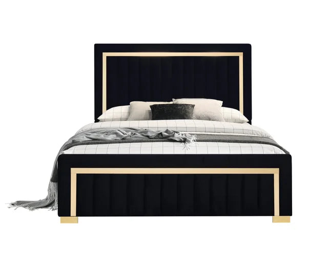 HH880 Black Full Panel Bed