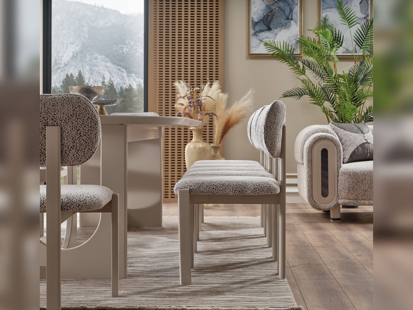 Parma Diningroom Set (78"Dining Table & 6 Dining Chair)