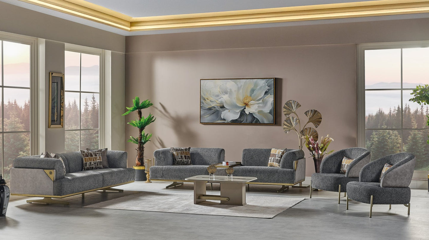 Urla 4-pieces (Sofa & Module Sofa & 2 Chair) Livingroom Set Grey