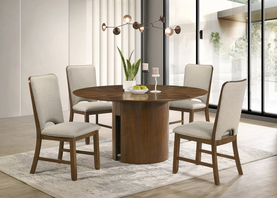 Shari Brown 5pc Round Dining Set 2159