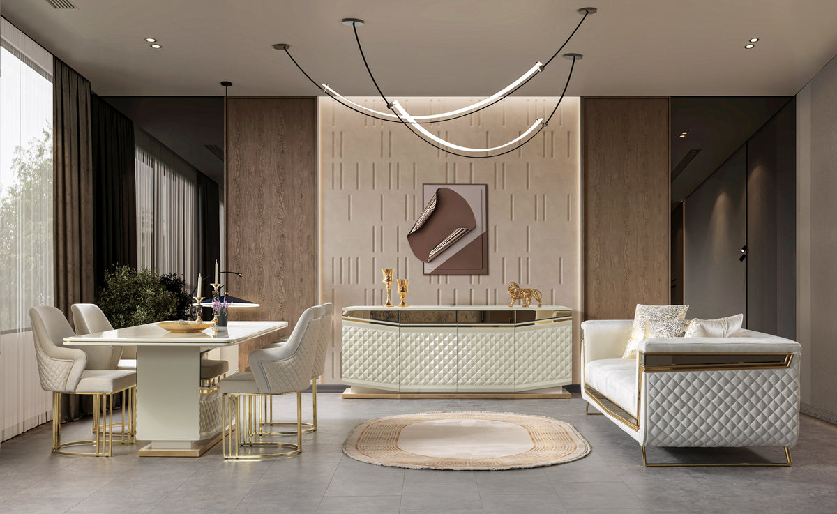 Anica Ivory 7pc Dining Room Set