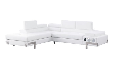 Magic White PU LED/BLUETOOTH SPEAKERS Sectional S1047
