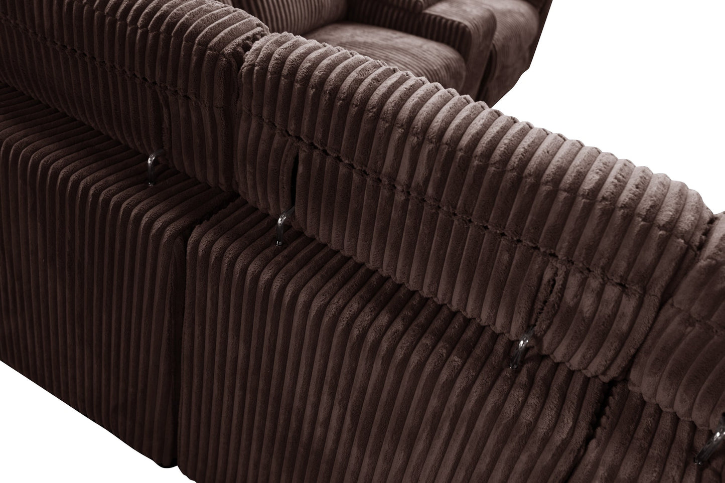 Yash Brown Corduroy POWER Reclining Sectional S7033