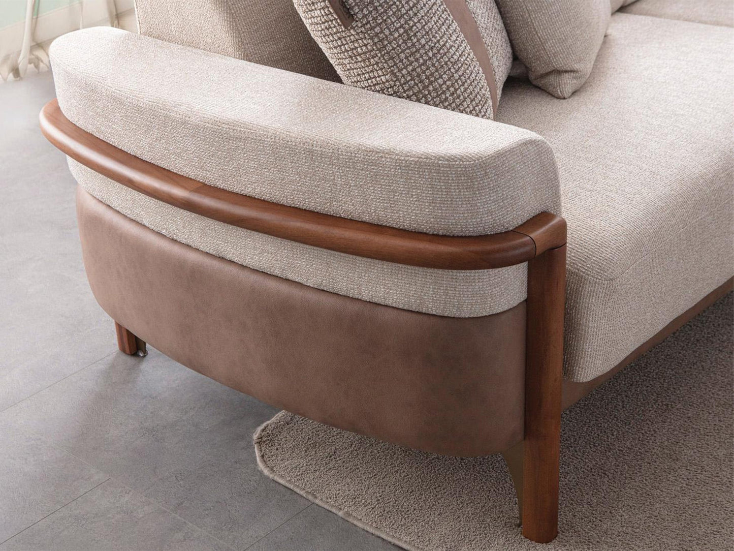 Odin 4-pieces (4 Seater Sofa &  3 Seater Sofa & 2 Chair) Livingroom Set Cream
