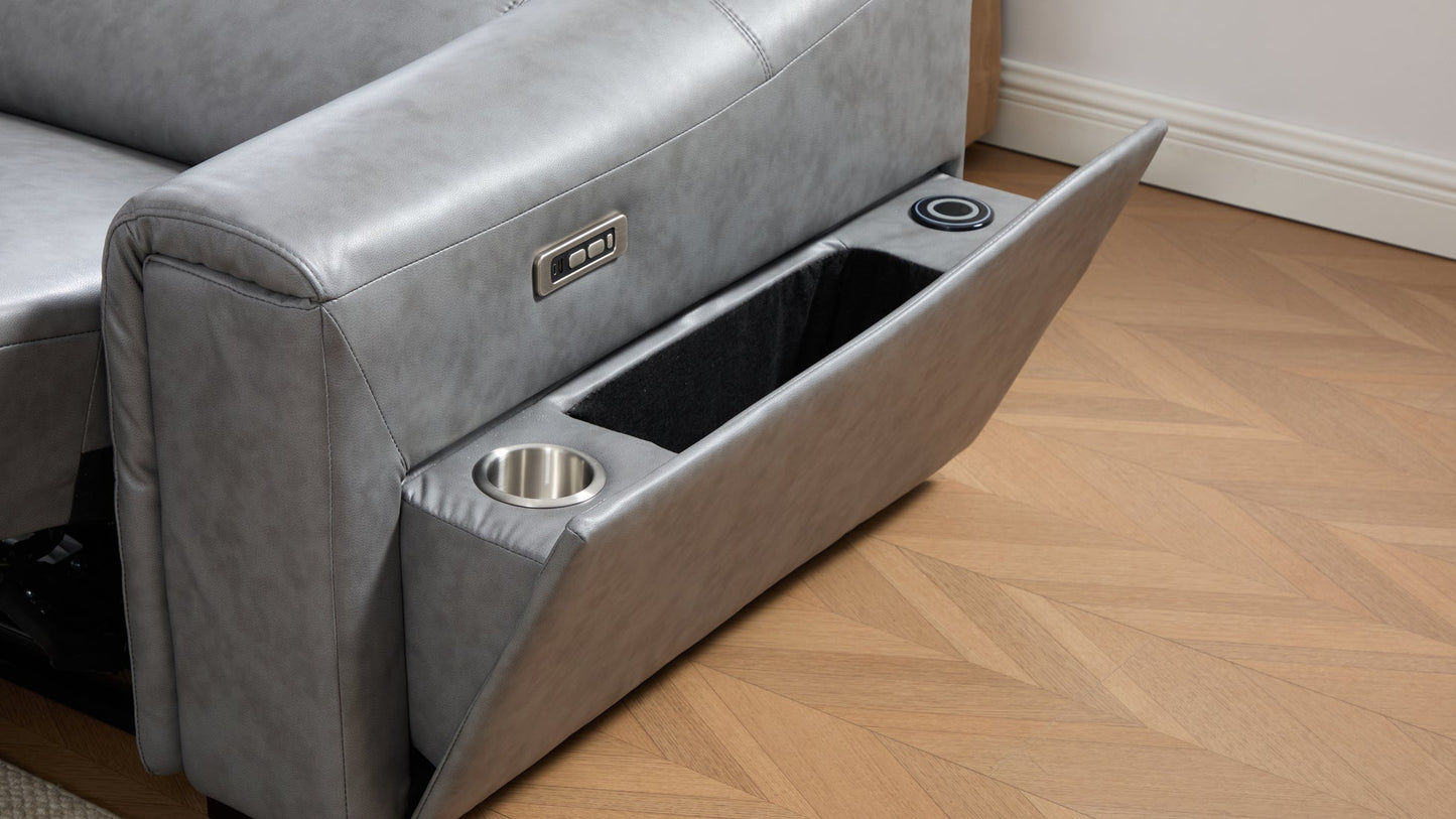 Divani Grey POWER/BLUETOOTH SPEAKERS RECLINING SECTIONAL S681