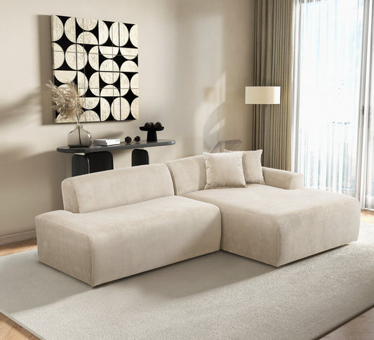 Mar Cream RAF Sectional Corduroy Sofa