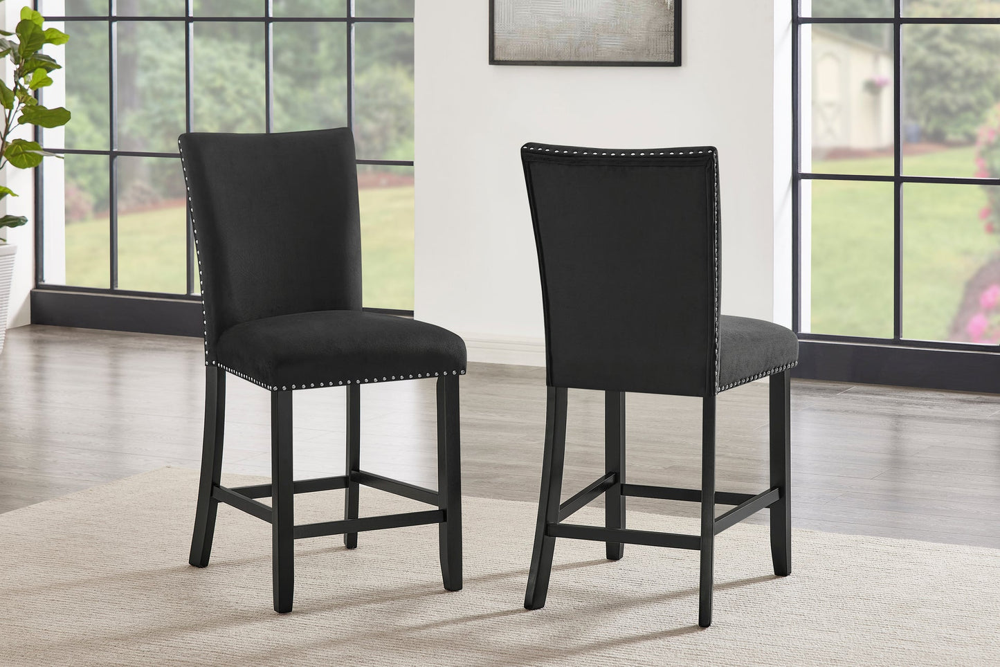 Larry Black Counter Height Set D181