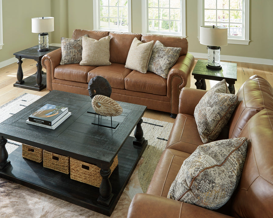 Carianna Caramel GENUINE LEATHER OVERSIZED Sofa And Loveseat