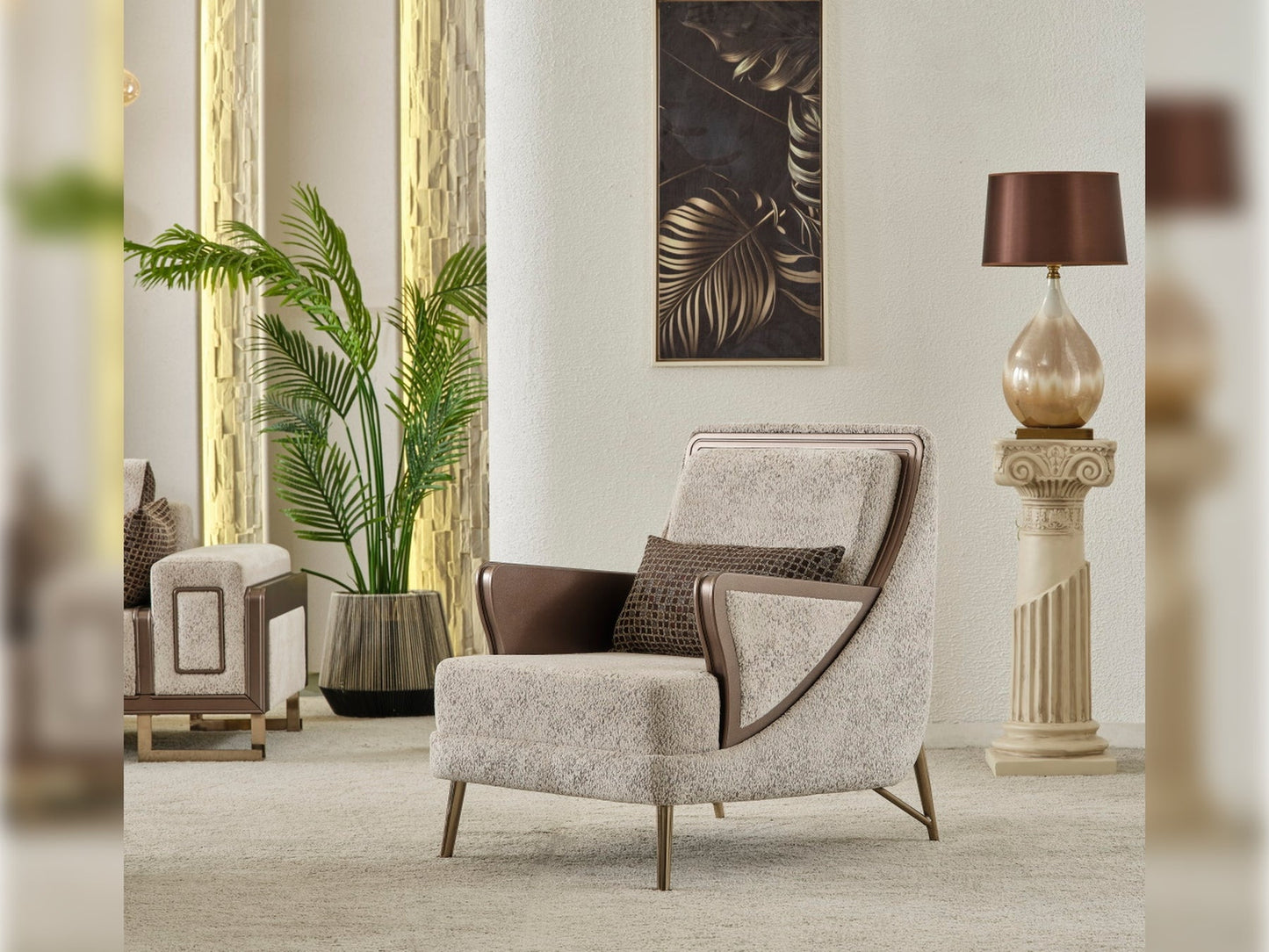 Nirvana 4-pieces (2 Four Seat Sofa & 2 Chair) Livingroom Set Beige