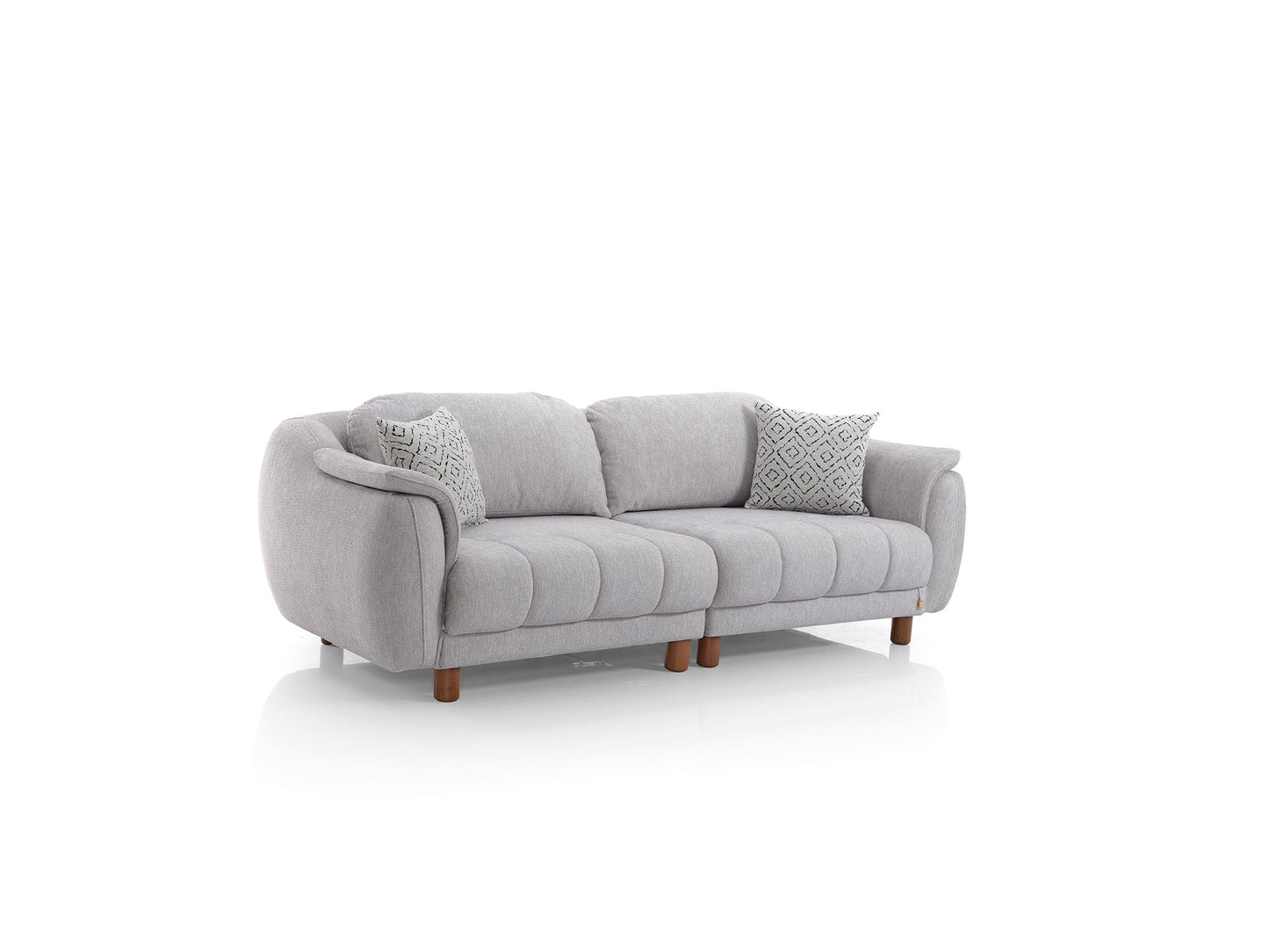 Happy 4-pieces (2 Sofa & 2 Chair) Livingroom Set Grey