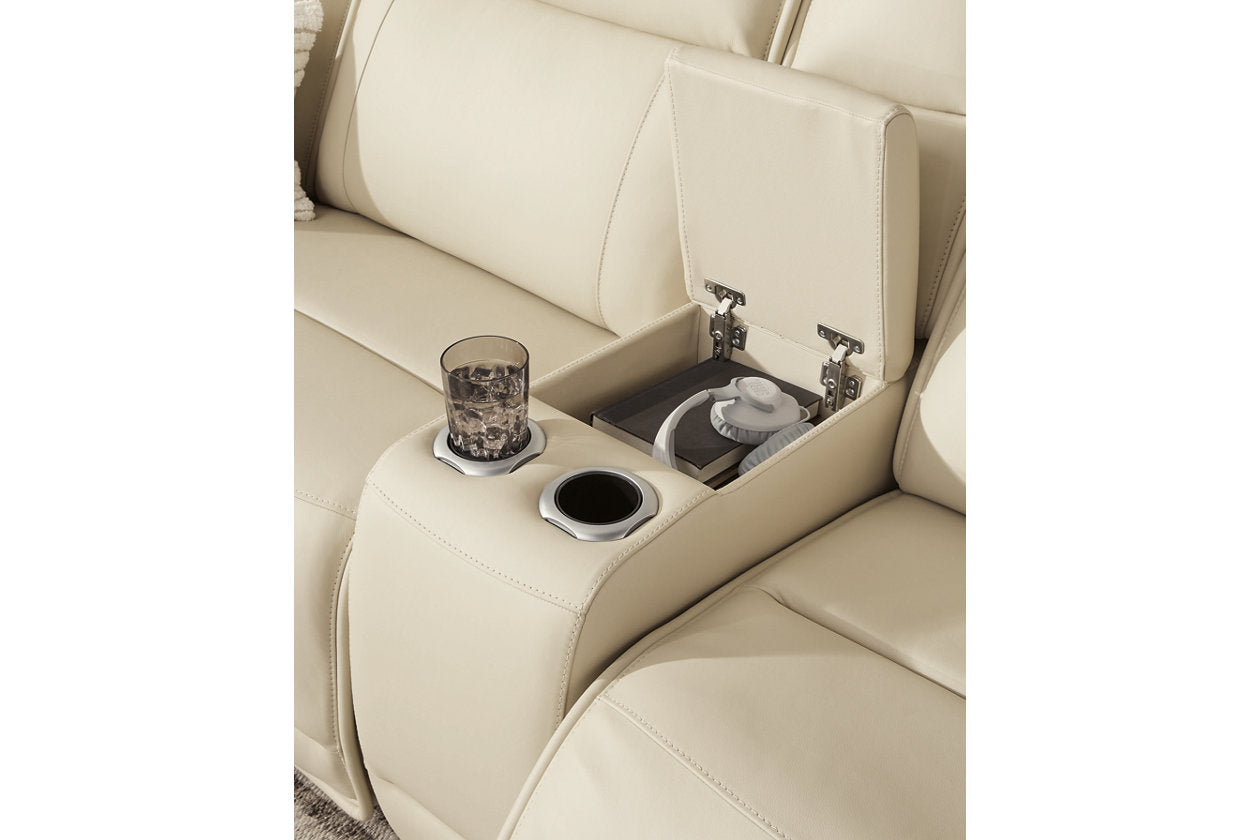 Double Deal Almond 6pc POWER Reclining Sectional U1300157