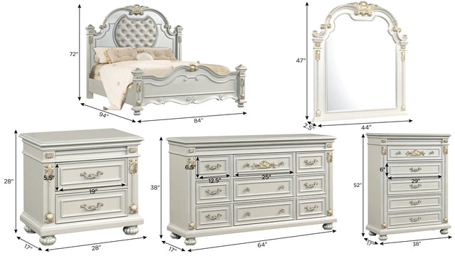 Destiny White Classic Bedroom Set