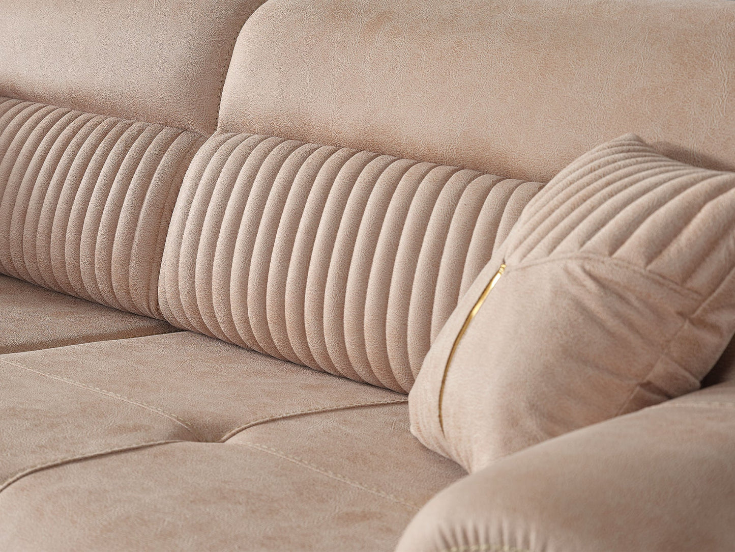 Beta 3-pieces (Sofa & Loveseat & Chair) Livingroom Set Beige