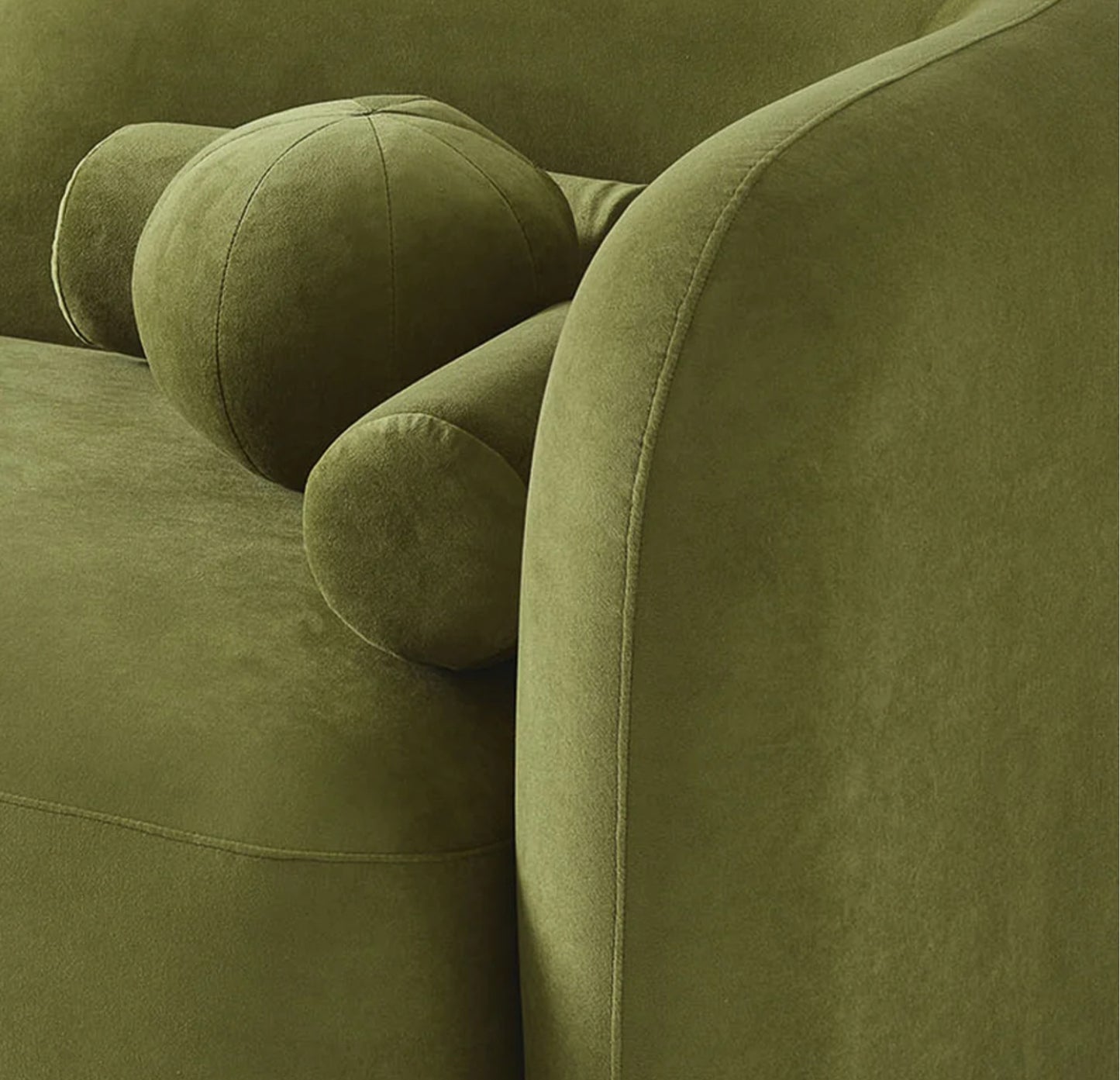 Donna  Japandi Style Olive Green Velvet Sofa