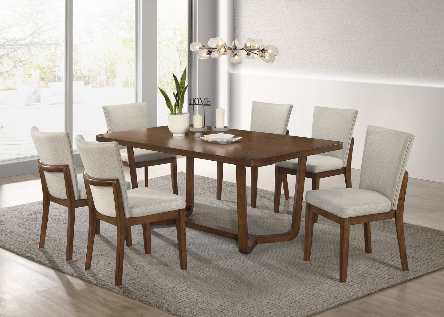 Salerno Beige/Brown Dining Set 2311