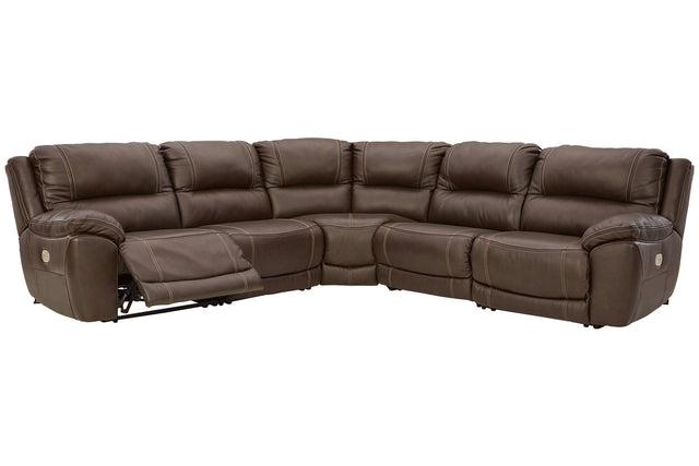 Dunleith Chocolate 5pc POWER Reclining Sectional U71604