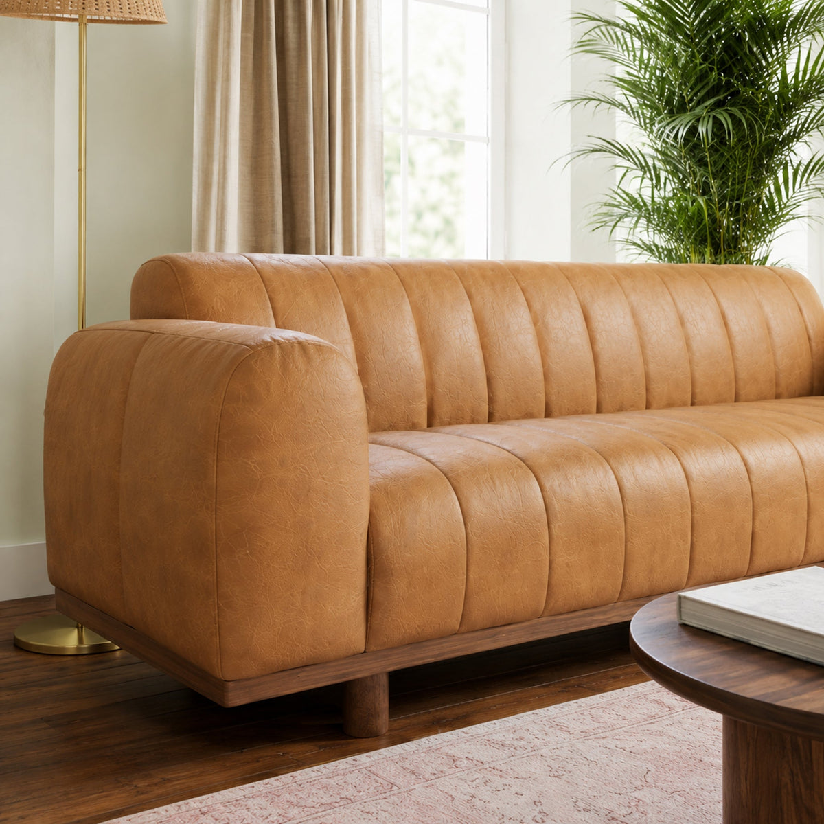 Nebraska Tan TOP GRAIN LEATHER Sofa