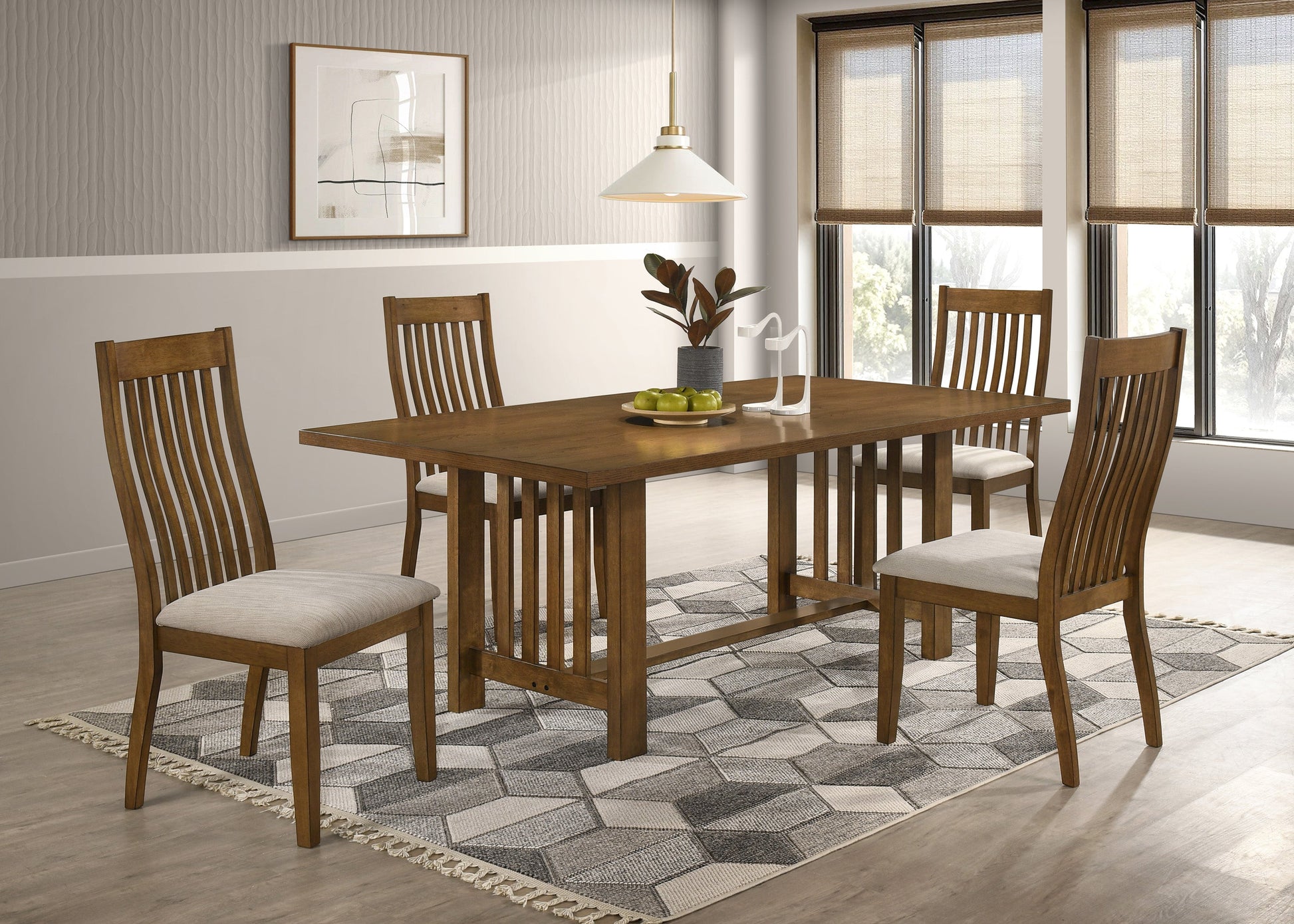 Glendale Beige/Brown Dining Set 2138 - Harwin Furniture