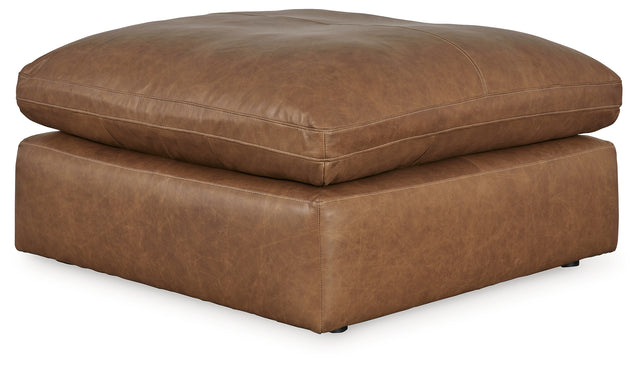 Emilia Caramel Oversized GENUINE LEATHER Accent Ottoman 30901