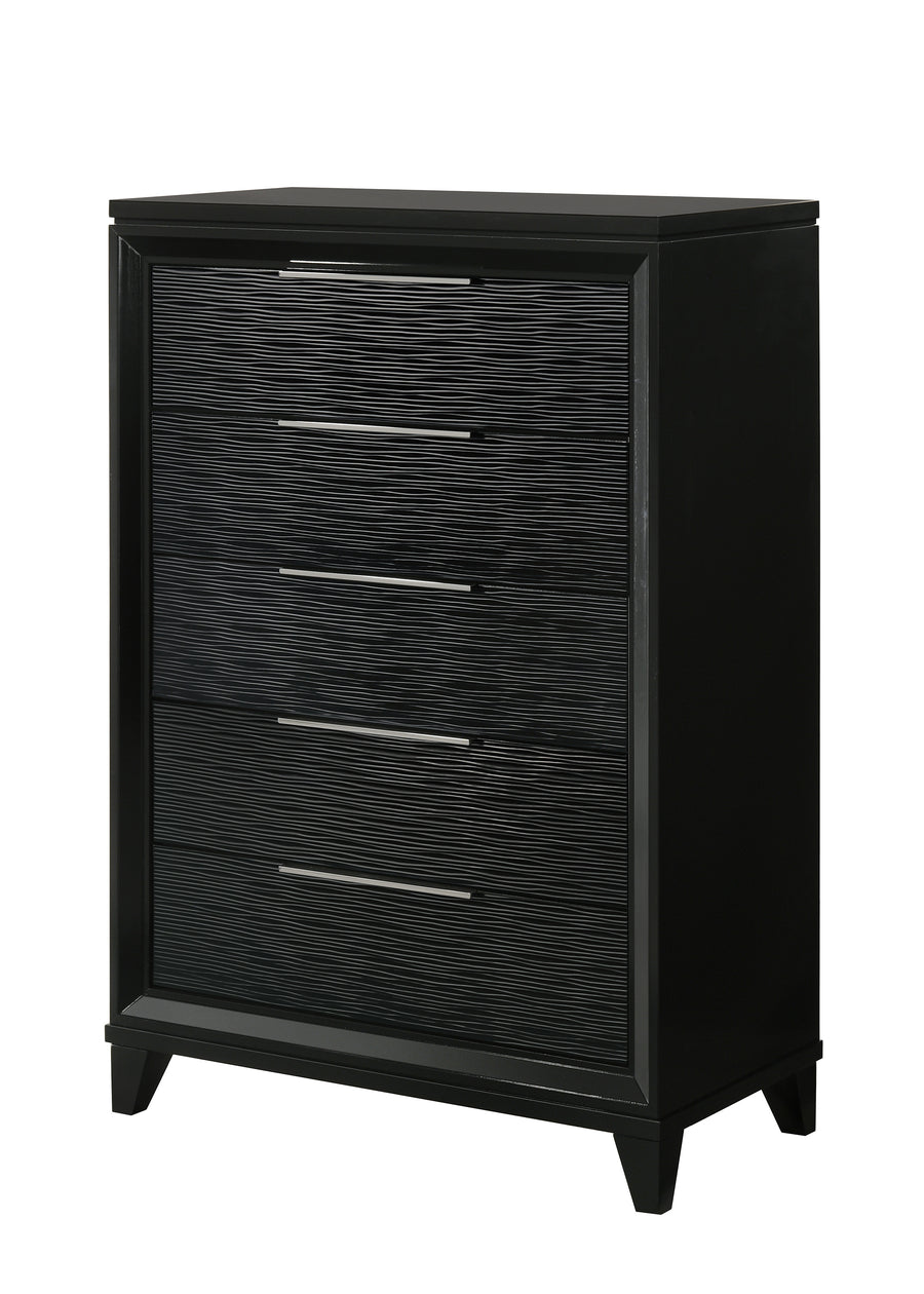 Cressida Black LED Upholstered Panel Bedroom Set B7350