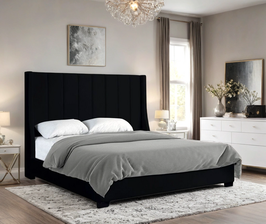 Black Velvet Queen Bed  HH408