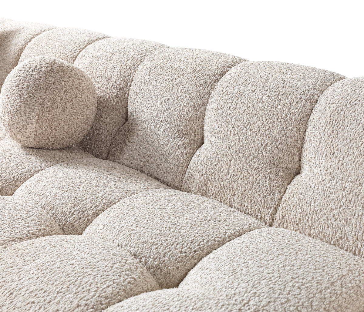 Ivy Sand Boucle Double Chaise 146" Sectional