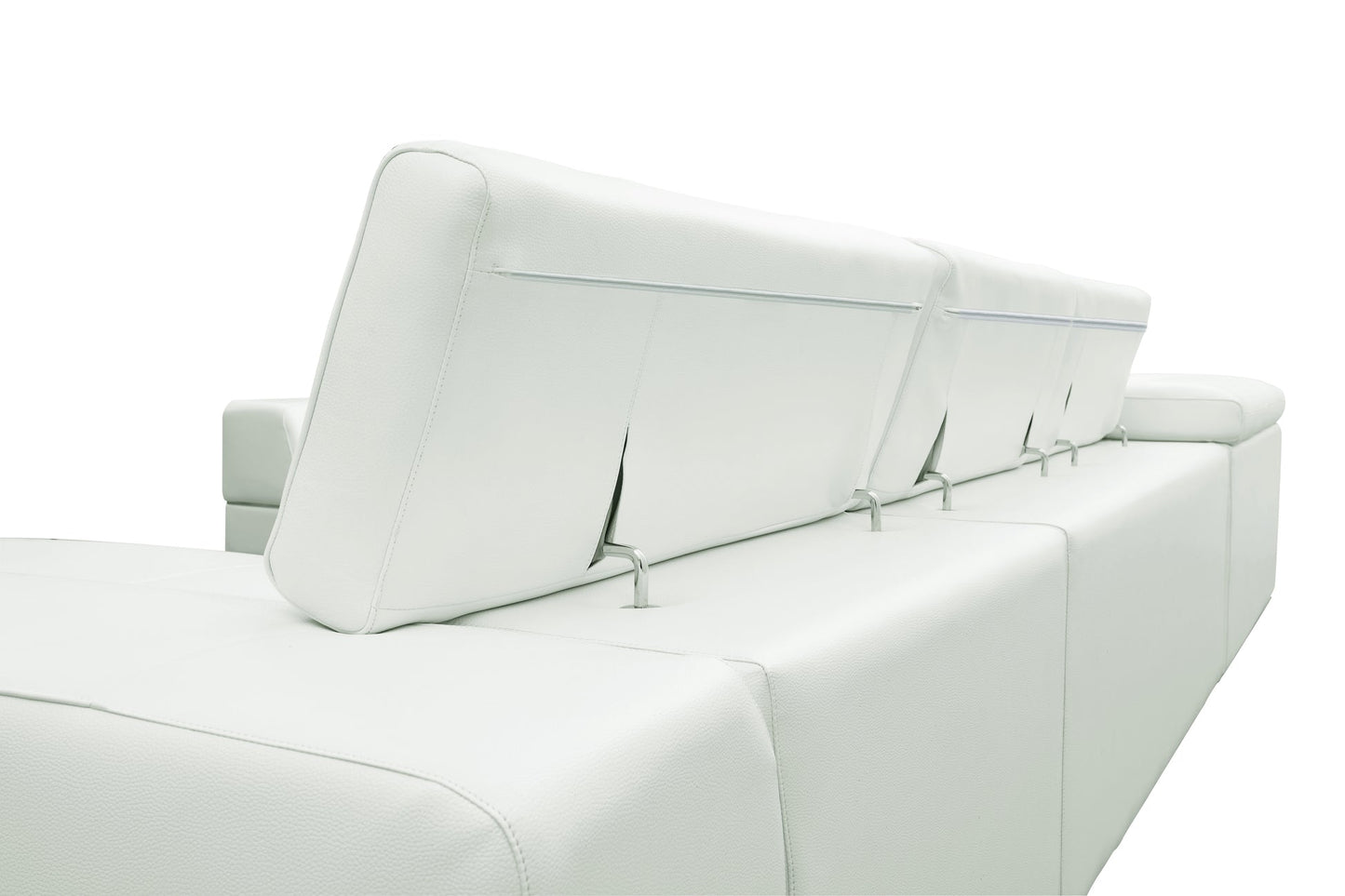 Nella White Sectional Sofa | Italian Leather Match MI-5107