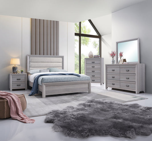 Adelaide Driftwood Upholstered Panel Bedroom Set B6712
