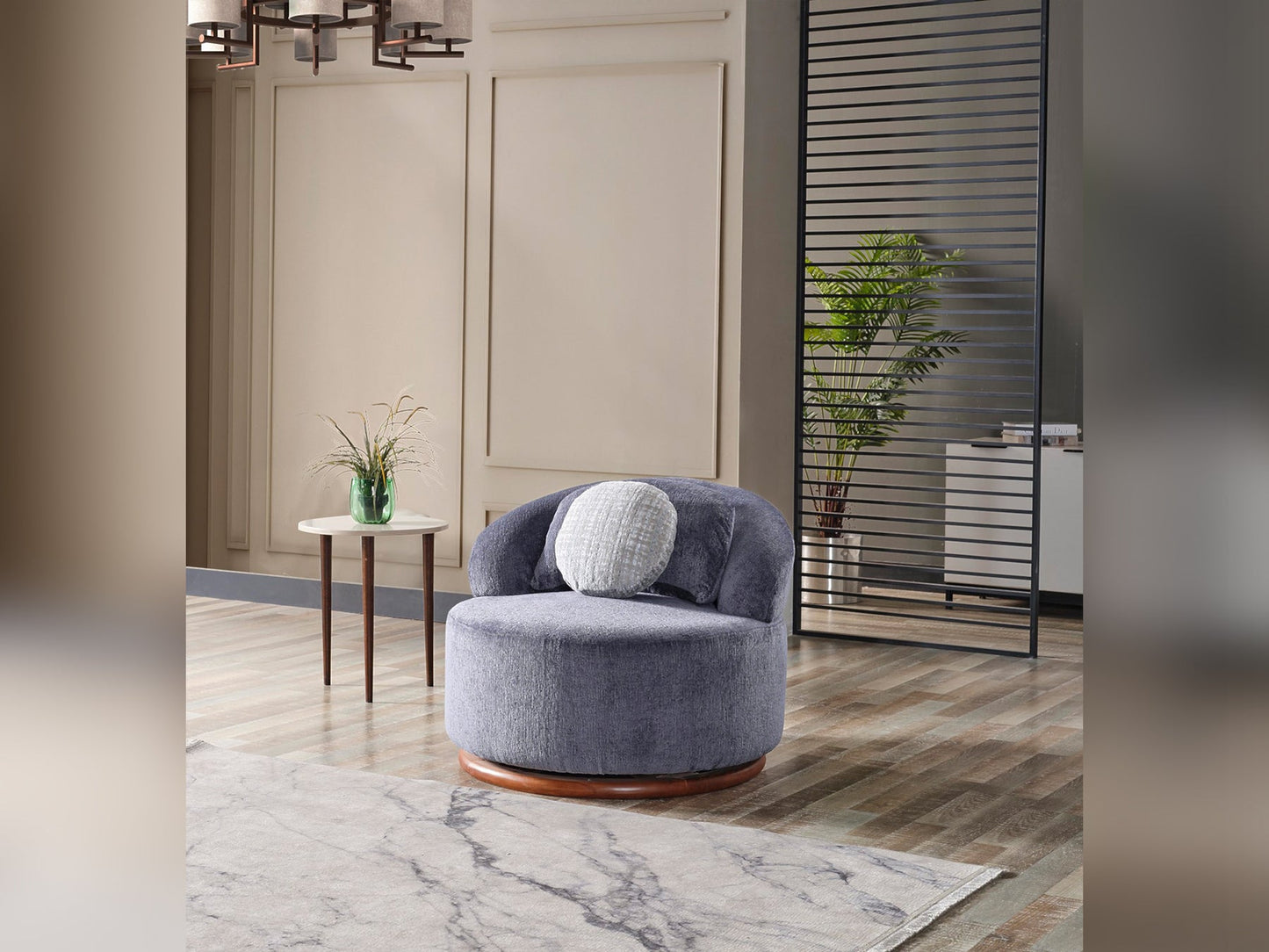 Snowy 3-pieces (Sofa & Loveseat & Swivel Chair) Livingroom Set Anthracite