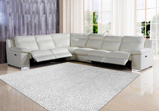 UR9583 White TOP GRAIN LEATHER 3pc Power Reclining Sectional