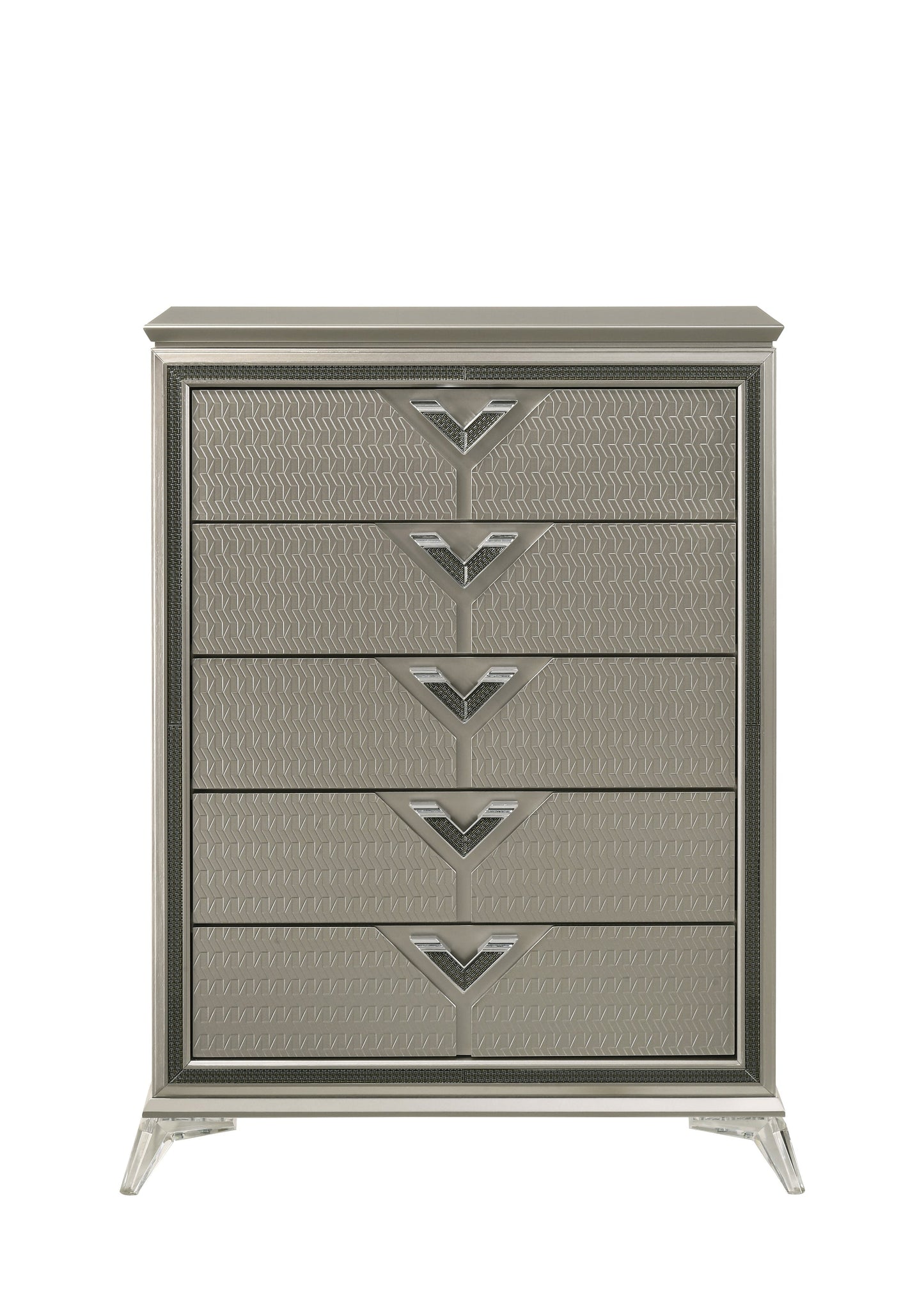 Larana Olive Silver LED Panel Bedroom Set B6850