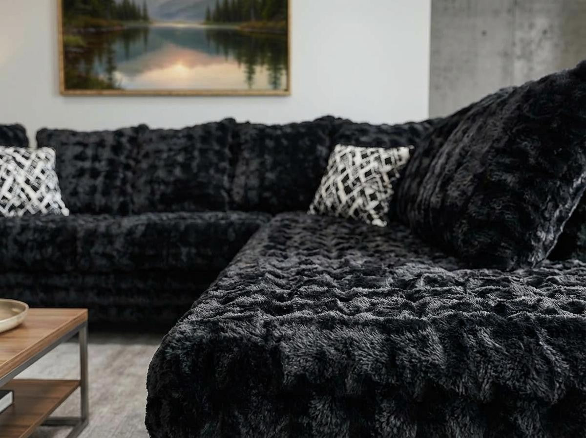 Mamba Black Fabric Sectional