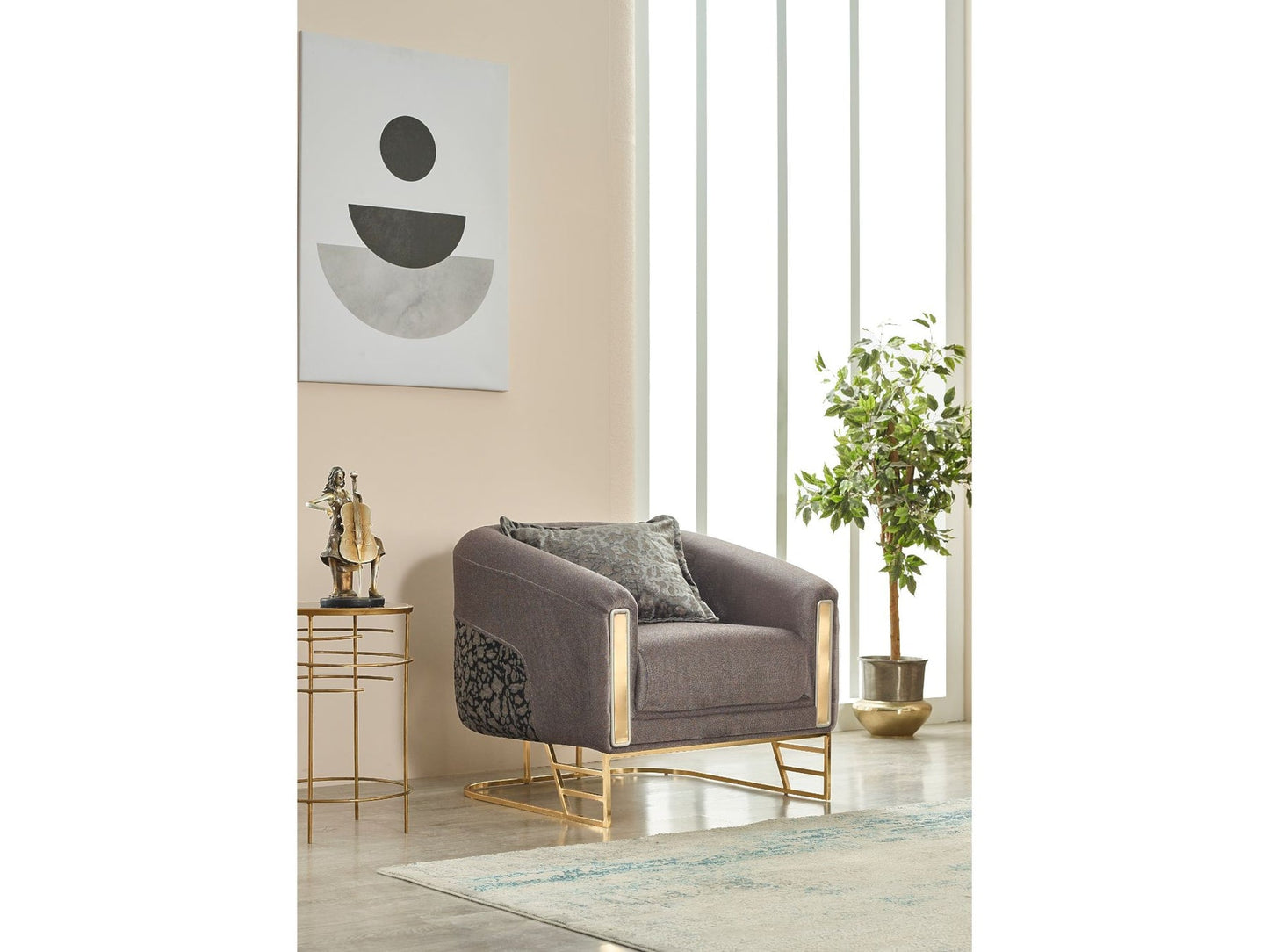 Romans 3-pieces (Sofa & Loveseat & Chair) Livingroom Set Grey