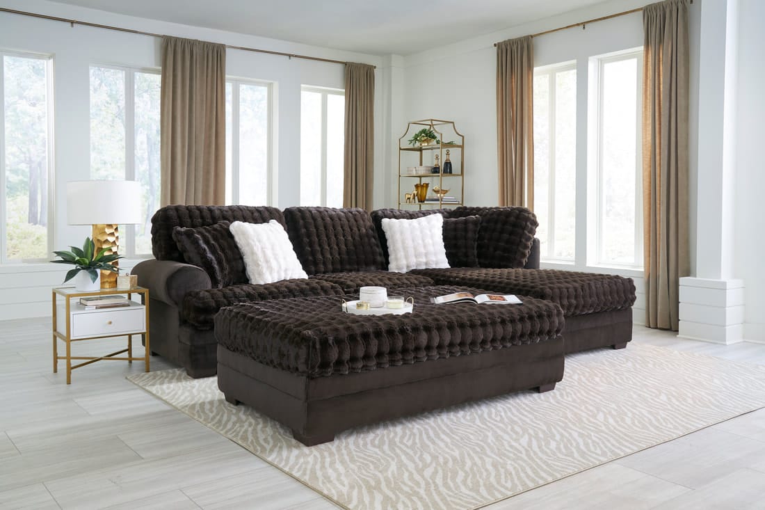 Julie Mocha Sectional without Ottoman Split payment of 3