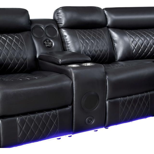 Cipher Black POWER/LED/BLUETOOTH SPEAKERS/SUBWOOFER Sectional 8315