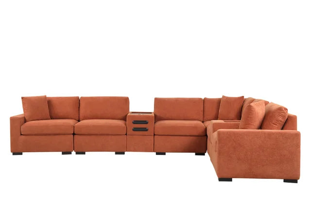 Barista Rust BLUETOOTH SPEAKERS 8pc Modular Sectional Set